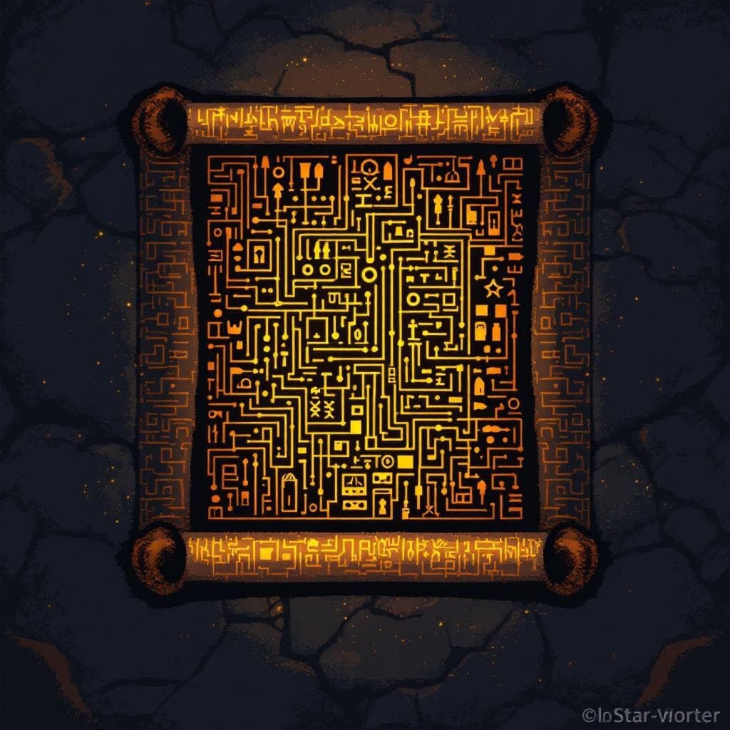 Ancient scroll depicting oracle technology